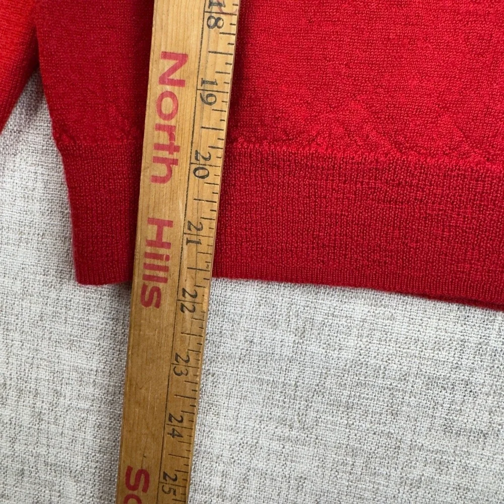 Polo Ralph Lauren V-Neck Sweater Men's XL‎ Washable Merino Wool Red Pony